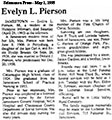 Obituary of Evelyn Pierson Obituary of Evelyn Pierson